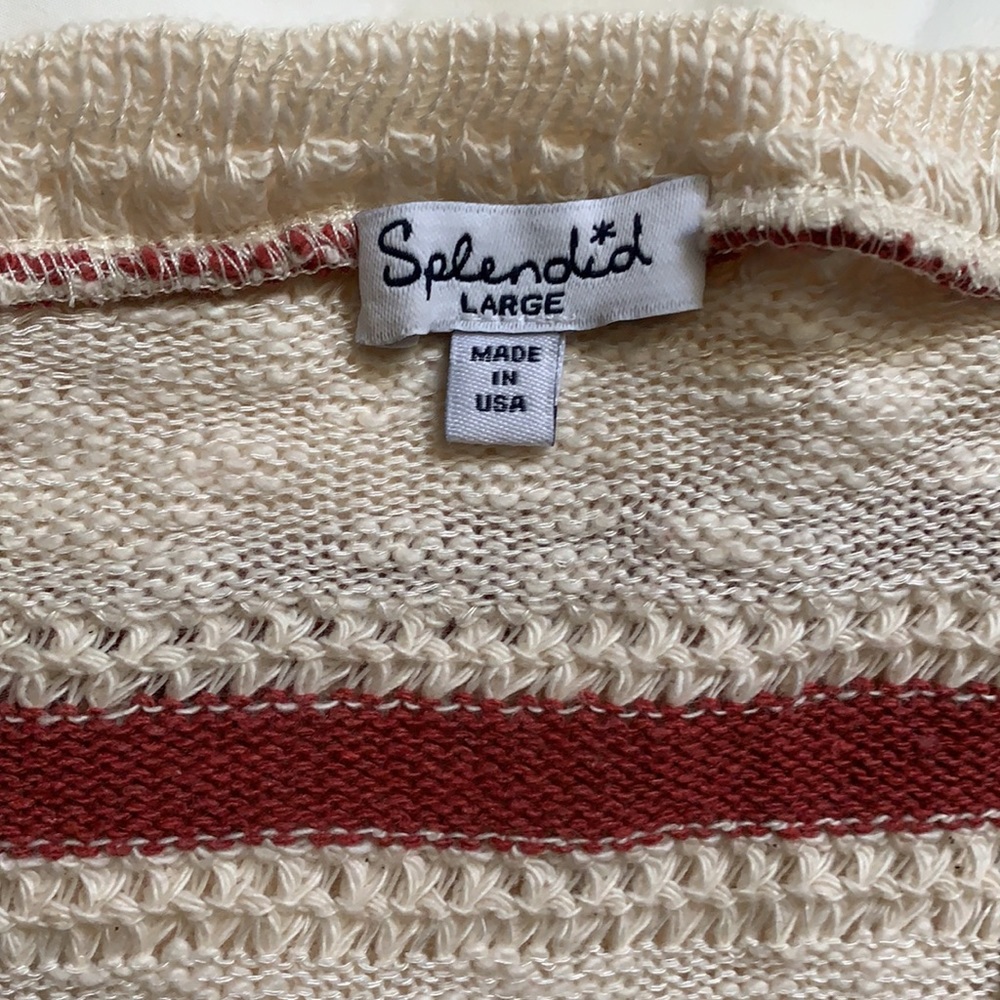 NWOT Splendid pullover split back sweater large - Picture 2 of 6